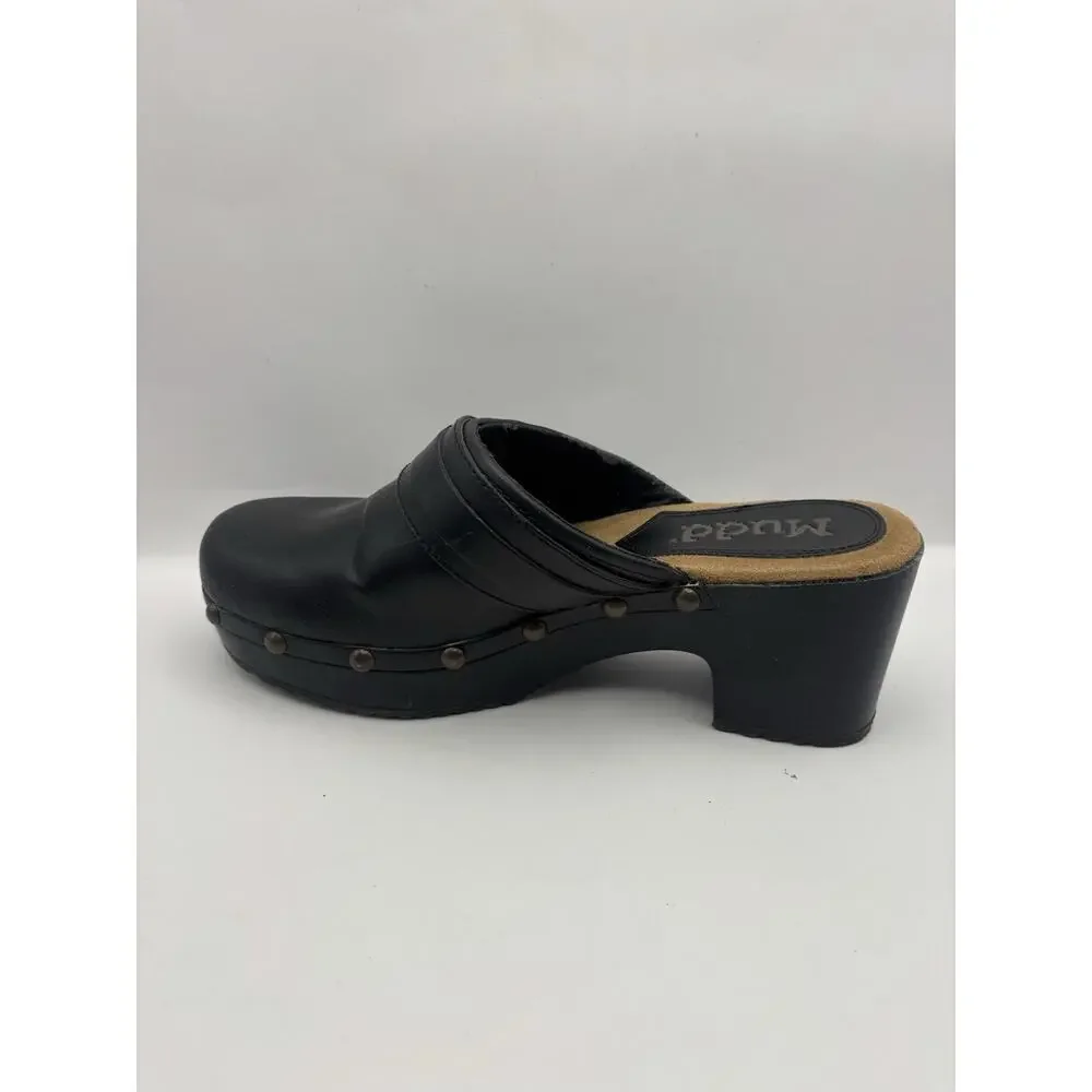 Mudd Y2K Chunky Black Platform Clogs Women Size 8